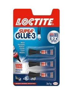 LOCTITE SUPER GLUE-3 ADHESIVO INSTANTÁNEO MINI-TRIO 1GR PACK 3 UD