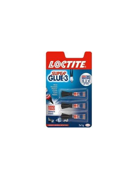 LOCTITE SUPER GLUE-3 ADHESIVO INSTANTÁNEO MINI-TRIO 1GR PACK 3 UD
