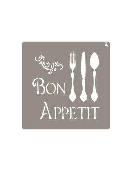 LA PAJARITA STENCIL ST-07 PLANTILLA DECORATIVA MODELO BON APPETIT