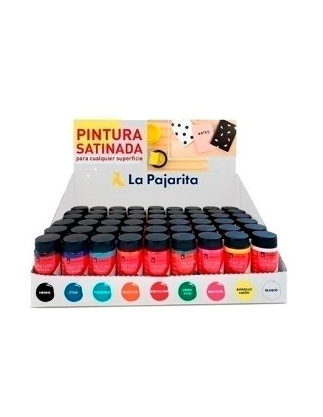 PINTURA LATEX LA PAJARITA 35 ml bote EXPOSITOR de 54
