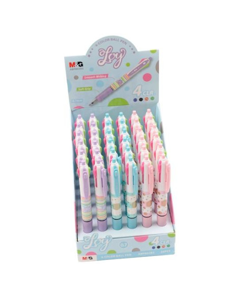 M&G BOLÍGRAFO 4 COLORES JOY CANDY CSURTIDOS EXPOSITOR 36 UD