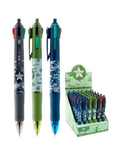 M&G BOLÍGRAFO 4 COLORES ARMY SURTIDO EXPOSITOR 36 UD