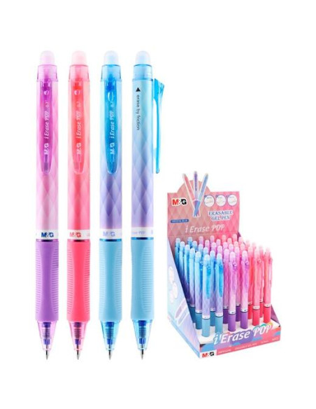 M&G BOLÍGRAFOS TINTA DE GEL BORRABLE IERASE POP RETRÁCTIL CSURTIDOS EXPOSITOR 36 UD