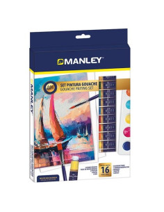 MANLEY SET PINTURA GOUACHE SET 16 PIEZAS CSURTIDOS