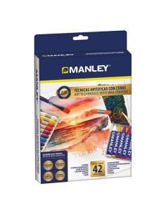 MANLEY SET DE TÉCNICAS ARTÍSTICAS CON CERAS CAJA 42 PIEZAS CSURTIDOS