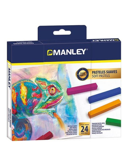 MANLEY PASTELES SUAVES CSURTIDOS MUY VIVOS ESTUCHE 24 UD