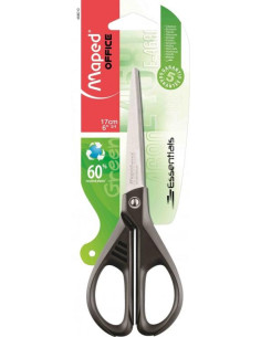 MAPED TIJERAS ESSENTIALS GREEN E4680 AMBIDIESTROS 17CM SIMÉTRICAS NEGRO