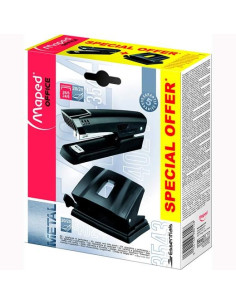 MAPED KIT ESSENTIAL METAL GRAPADORA 25H  PERFORADORA DE 2 AGUJEROS 35H NEGRO