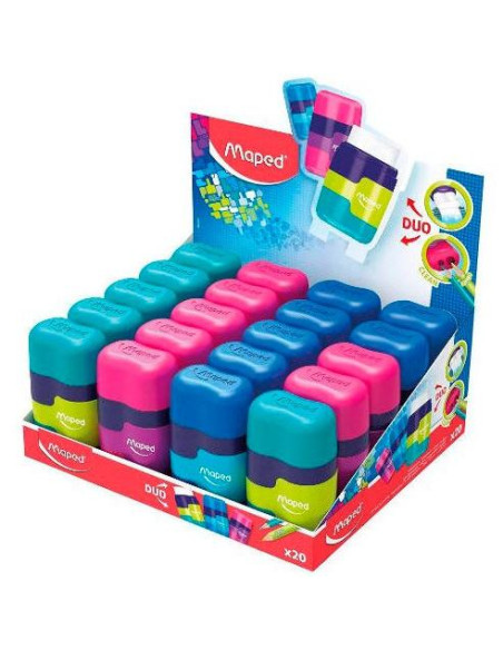MAPED AFILABORRA CONNECT DUO SOFT 2 AGUJEROS COLORES SURTIDOS -EXPOSITOR 20U-