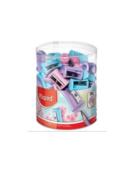 MAPED AFILALÁPICES VIVO 1 AGUJERO SURTIDOS PASTEL -EXPOSITOR 75U-