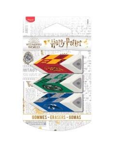 MAPED GOMA HARRY POTTER 3 CASAS DE HOWARTS TRIANGULAR EN BLISTER DE 3