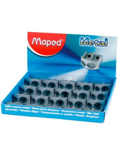 MAPED AFILALÁPICES METÁLICO CLASSIC 2 AGUJEROS PLATA CAJA EXPOSITORA 20U