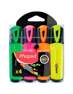 MAPED MARCADOR FLUORESCENTE PEPS CLASSIC COLORES SURTIDOS BLÍSTER 4 UD
