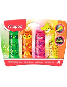 MAPED MARCADOR FLUORESCENTE MINI FRIENDS CSURTIDOS ESTUCHE 4 UD