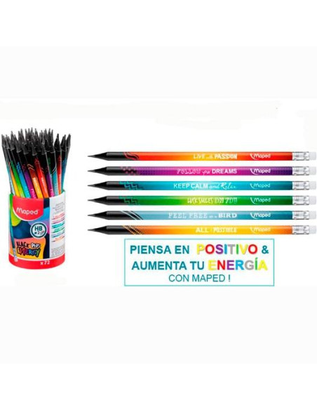 LAPIZ de GRAFITO MAPED BLACK PEPS ENERGY - HB BOTE DE 72