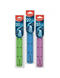 MAPED REGLA TWIST´N FLEX DECORADA DOBLE GRADUACIÓN 20 CM COLORES SURTIDOS