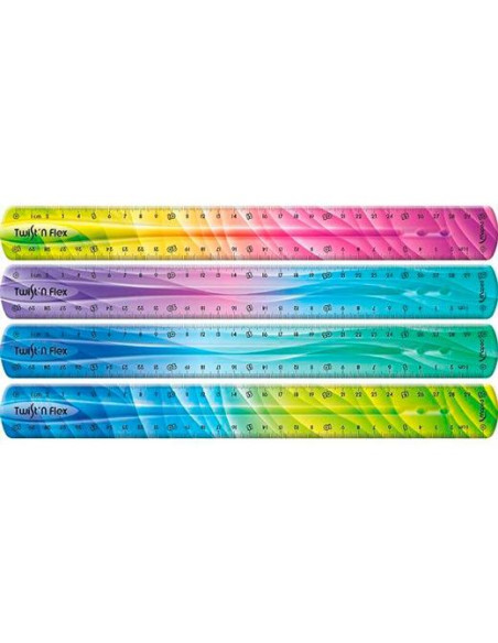 REGLA MAPED TWIST&FLEX 30 CM DECORADA FLEXIBLE IRROMPIBLE