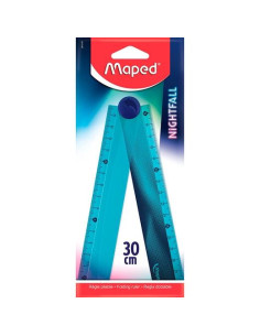 MAPED REGLA PLEGABLE NIGHTFALL 1530 CM BLISTER AZUL