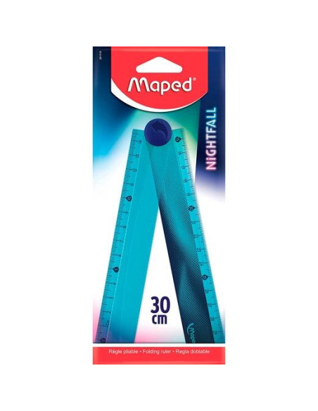MAPED REGLA PLEGABLE NIGHTFALL 1530 CM BLISTER AZUL
