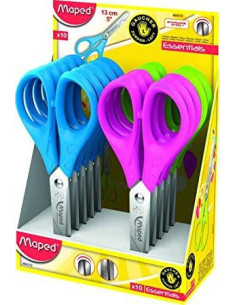 MAPED TIJERAS ESCOLARES 13CM ESSENTIALS ZURDOS SIMÉTRICAS CSURTIDOS