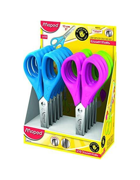 MAPED TIJERAS ESCOLARES 13CM ESSENTIALS ZURDOS SIMÉTRICAS CSURTIDOS