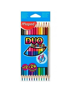 MAPED LÁPICES DE COLORES DUO COLOR´PEPS BICOLOR SURTIDOS ESTUCHE DE 12 UD