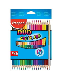 MAPED LÁPICES DE COLORES DUO COLOR´PEPS BICOLOR SURTIDOS ESTUCHE 18 UD