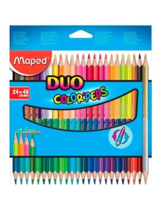 MAPED LÁPICES DE COLORES DUO COLOR´PEPS BICOLOR SURTIDOS ESTUCHE 24 UD