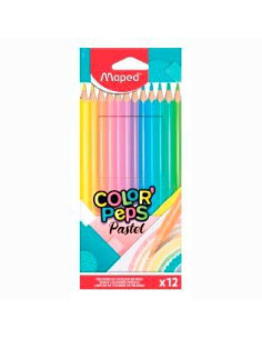 MAPED LÁPICES DE COLORES COLOR´PEPS PASTEL SURTIDOS ESTUCHE 12 UD