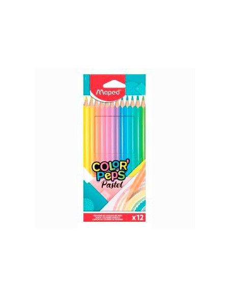 MAPED LÁPICES DE COLORES COLOR´PEPS PASTEL SURTIDOS ESTUCHE 12 UD