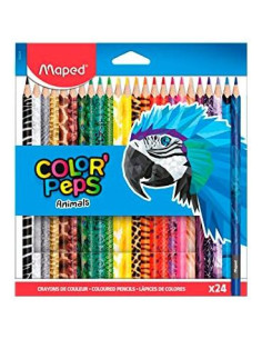 MAPED LÁPICES DE COLORES ANIMALS COLOR´PEPS SURTIDOS ESTUCHE 24 UD