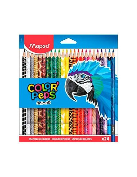MAPED LÁPICES DE COLORES ANIMALS COLOR´PEPS SURTIDOS ESTUCHE 24 UD