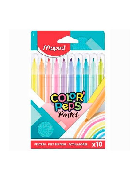 MAPED ROTULADORES COLOR´PEPS PASTEL ESTUCHE DE 10 CSURTIDOS