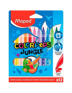 MAPED ROTULADORES COLOR´PEPS JUNGLE 20 ESTUCHE DE 12 CSURTIDOS
