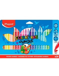 MAPED ROTULADORES COLOR´PEPS JUNGLE 20 ESTUCHE DE 24 CSURTIDOS