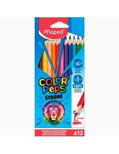 MAPED LÁPICES DE COLORES COLOR´PEPS STRONG CSURTIDOS ESTUCHE 12 UD
