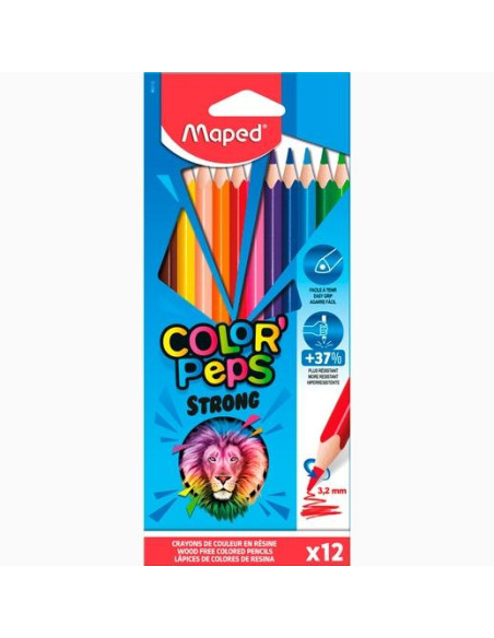 MAPED LÁPICES DE COLORES COLOR´PEPS STRONG CSURTIDOS ESTUCHE 12 UD