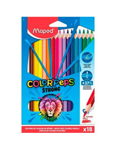 MAPED LÁPICES DE COLORES COLOR´PEPS STRONG CSURTIDOS ESTUCHE 18 UD
