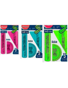 MAPED REGLAS TWIST´N FLEX ORIGINAL 15CM CSURTIDOS KIT 3 PIEZAS