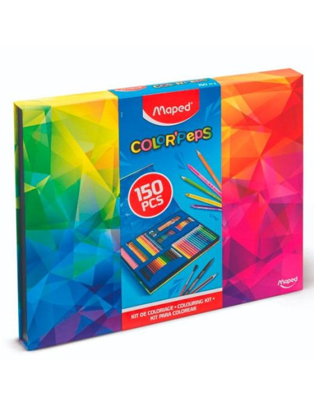MAPED KIT COLORACIÓN 150 PIEZAS COLORPEPS CSURTIDOS ESTUCHE CARTÓN