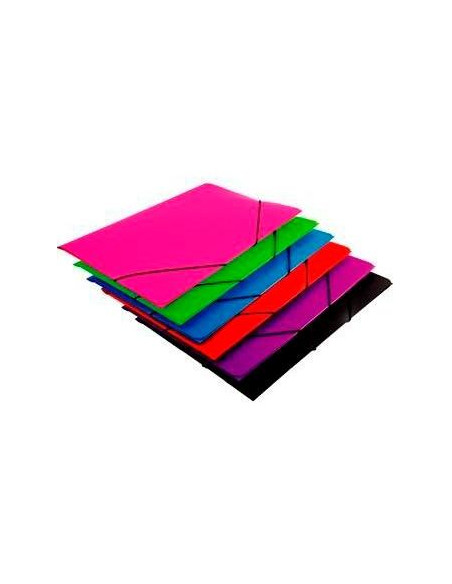MARIOLA CARPETA CON GOMAS POLIPROPILENO 450 MICRAS SOLAPA FOLIO COLORES SURTIDOS