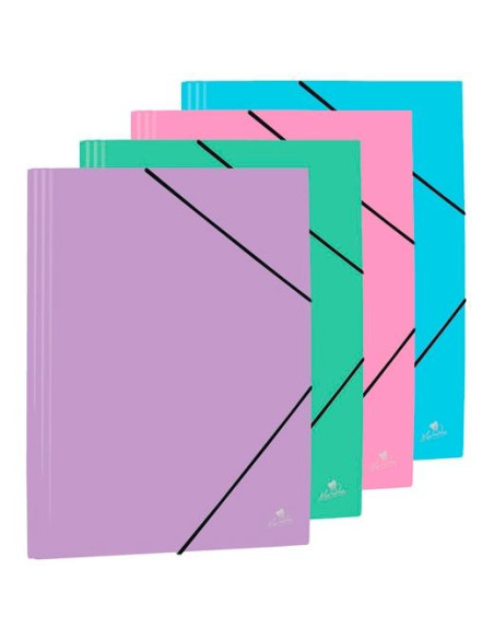 MARIOLA CARPETA CON GOMAS Y SOLAPAS FOLIO POLIPROPILENO 450 MICRAS CSURTIDOS PASTEL