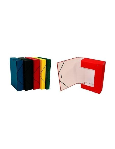 MARIOLA CAJA DE PROYECTOS ARMADA CIERRE CGOMA LOMO FIJO 7CM CARTÓN FORRADO GELTEX AMARILLO