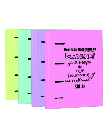 MARIOLA CARPEBLOCK 4X40 CARTÓN FORRADO PLASTIFICADO CFRASES FOLIO SURTIDOS PASTEL