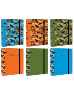 MARIOLA CARPETA ANILLAS MIXTAS 4 X 40MM CARPEBLOCK CRECAMBIO 100H CGOMA 6 DISEÑOS SURTIDOS CAMUFLAJE