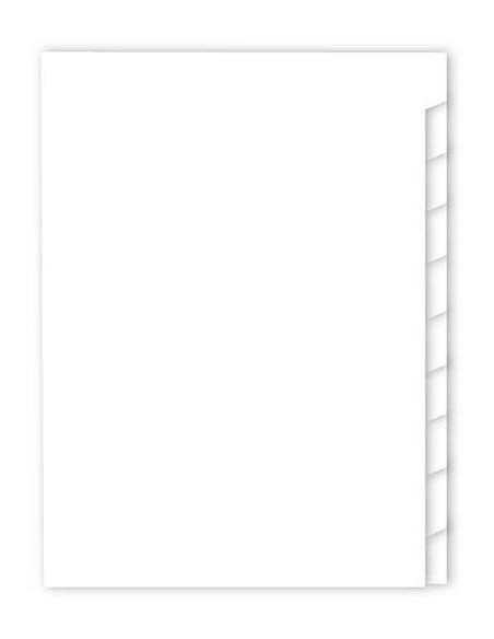 MARIOLA SEPARADORES 10 POSICIONES A4 SIN TALADRO CARTULINA 180GR PACK 10 UD BLANCO