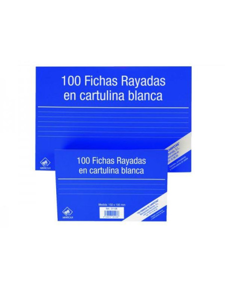MARIOLA FICHA RAYADA 125X75MM CARTULINA 180GR BLANCO PAQUETE DE 100 N2