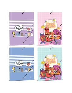 MARIOLA CARPETA CON GOMAS Y SOLAPAS FOLIO 34X26CM 4 DISEÑOS SURTIDOS COLE N3