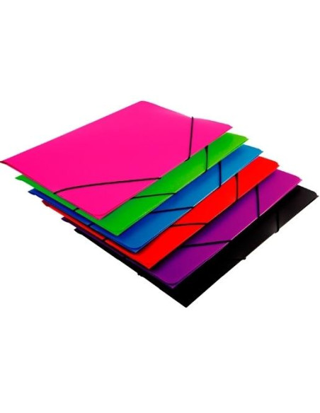 MARIOLA CARPETA CON GOMAS PP 450 MICRAS SOLAPA A3 COLORES SURTIDOS