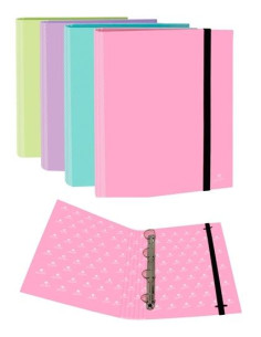 MARIOLA CARPETA ANILLAS MIXTAS 4X40MM CGOMA FOLIO CARTÓN FORRADO SURTIDOS PASTEL